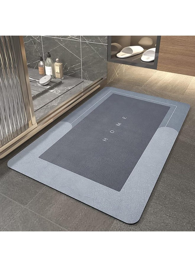 ETENTOUS دواسة حمام مانعة للانزلاق بساط أرضية سريع الامتصاص والتجفيف سميك ولطيف على البشرة قابل للغسل في الغسالة مقاس 40×60 سم لون أزرق داكن - Image 1